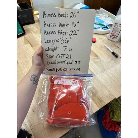 Maison Jules Heart Print Chiffon Short Flutter Sleeve Dress Size XL - Picture 11 of 11